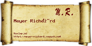 Meyer Richárd névjegykártya